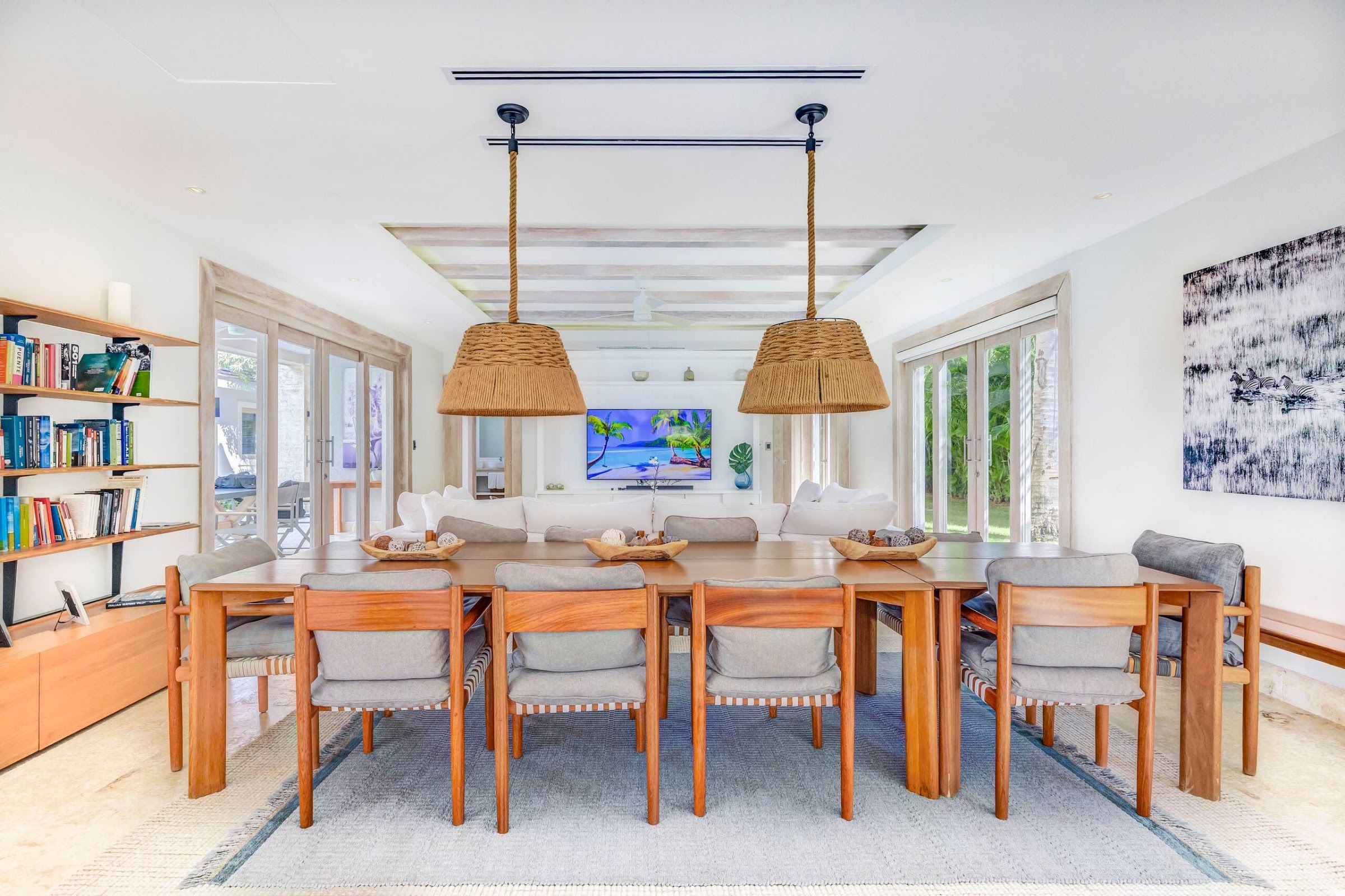 Indoor dining room for fourteen